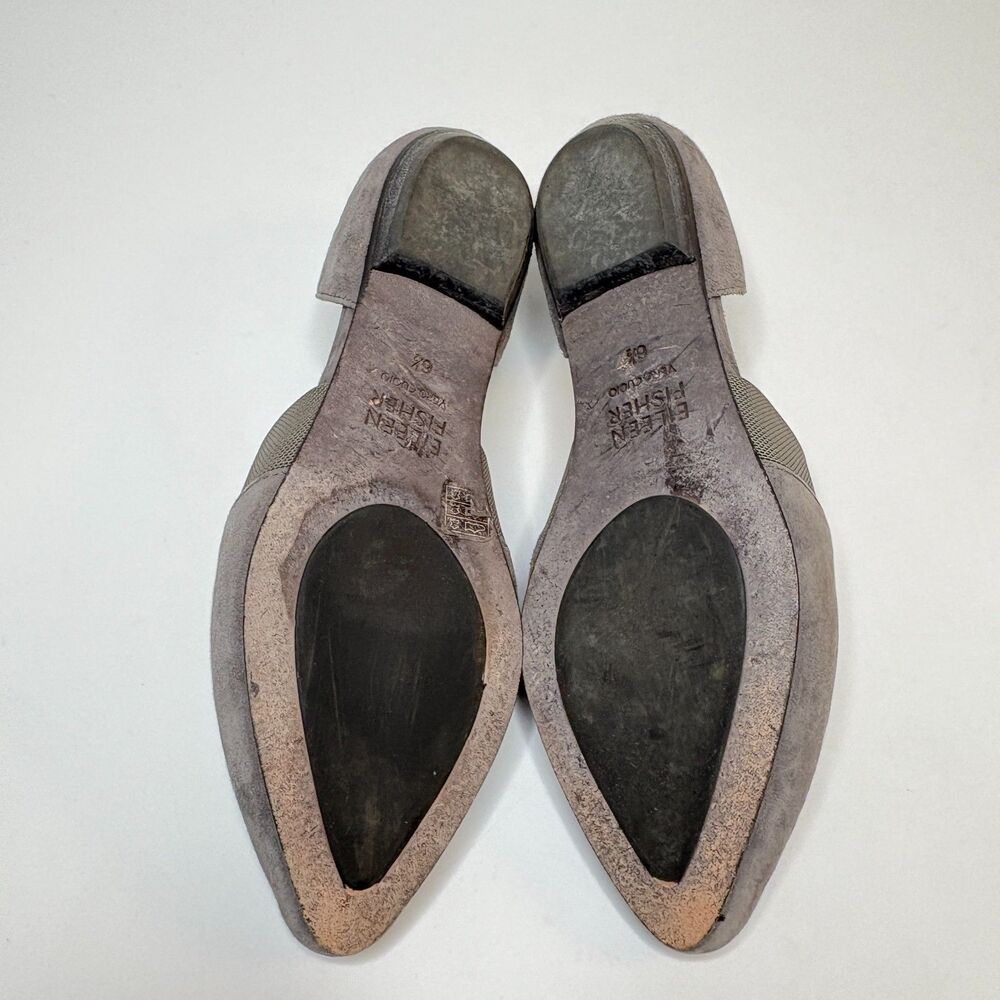 EILEEN FISHER Hilly Gray Suede Dressy Flats Womens Size 6.5 - Picture 7 of 7